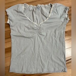 Brandy Melville Light Gray V-Neck Tee